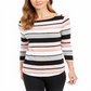 Top listrado canelado feminino Charter Club rosa tamanho XX-G