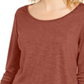 Top de chiffon feminino Style &amp; Co marrom tamanho X-S