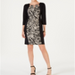 Vestido tubinho triplo com abertura para fechadura feminino JM Collection, preto, tamanho pequeno