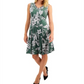Vestido feminino JM Collection Tropic Palapa com detalhes verde, tamanho pequeno