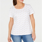 Karen Scott Blusa Feminina Estampada Sparkle Palms Branca Tamanho Pequeno G