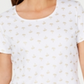 Karen Scott Blusa Feminina Estampada Sparkle Palms Branca Tamanho Pequeno G