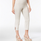 Calça Capri Feminina JM Collection com Detalhe de Lattice e Detalhe Rosa Tamanho P
