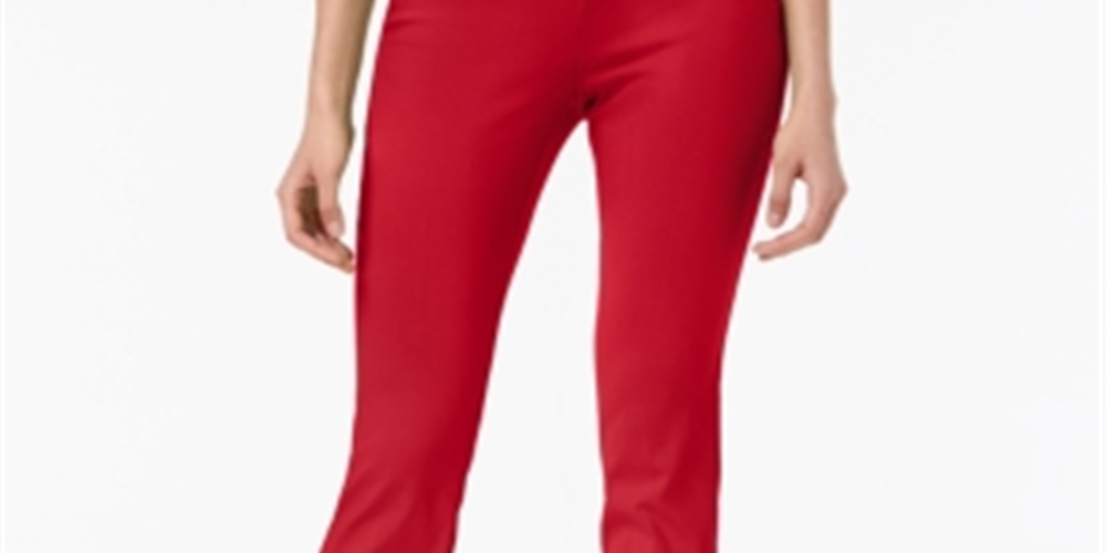Calça skinny Alfani feminina com controle de barriga, vermelha, tamanho 4, pequena