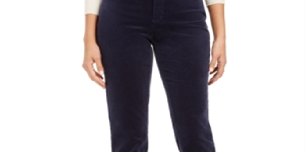 Calça modeladora de cintura alta Lexington Corduroy feminina Charter Club, azul, tamanho 6