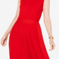 Vestido feminino Charter Club com amarração na cintura e midi, vermelho, tamanho extragrande