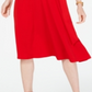 Vestido feminino Charter Club com amarração na cintura e midi, vermelho, tamanho extragrande