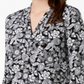 Top feminino com decote em V floral Charter Club, preto, tamanho extrapequeno