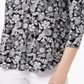 Top feminino com decote em V floral Charter Club, preto, tamanho extrapequeno