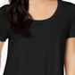 Camiseta feminina Maison Jules com decote redondo, preta, tamanho X-S