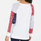 Moletom feminino patchwork estilo &amp; co, branco, tamanho PP