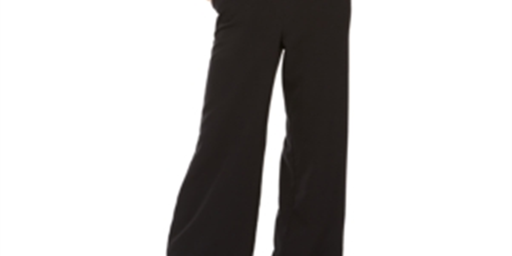 Macacão feminino Vince Camuto com pernas largas, preto, tamanho 12