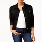 Jaqueta jeans feminina Charter Club preta tamanho pequeno