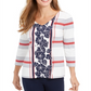 Blusa feminina Charter Club com estampa mista, branca, tamanho pequeno