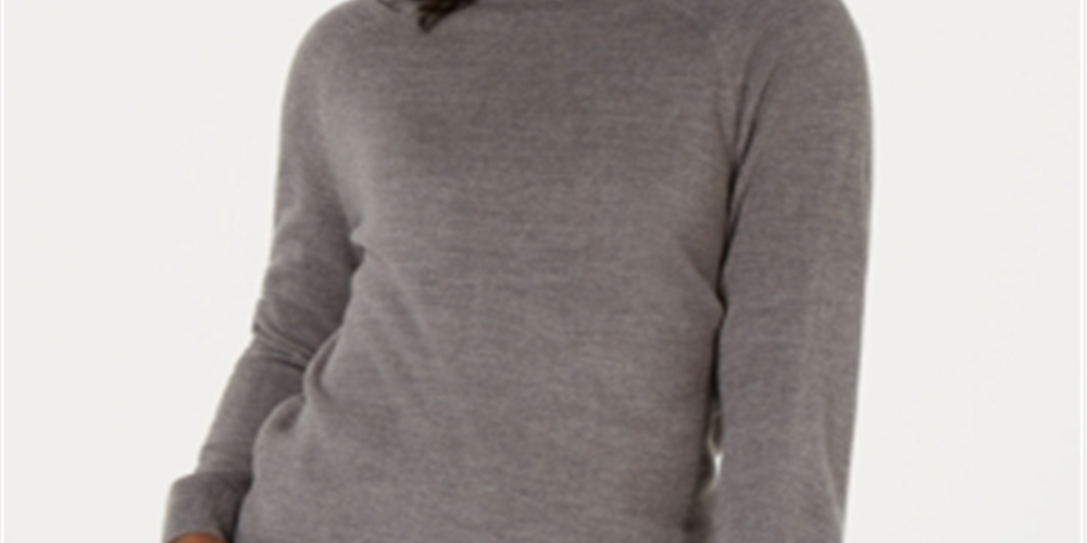 Karen Scott Suéter Feminino Manga Longa Cinza Tamanho Pequeno Médio