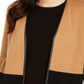 Cardigan feminino Charter Club com acabamento em couro sintético e blocos de cores, marrom, tamanho pequeno e pequeno