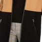 Cardigan feminino Charter Club com acabamento em couro sintético e blocos de cores, marrom, tamanho pequeno e pequeno