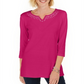 Karen Scott Top Feminino de Algodão com Tachas e Gola Dividida Rosa Tamanho XS