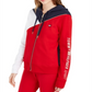 Tommy Hilfiger Sport Colorblocked Moletom com capuz e zíper feminino vermelho tamanho médio