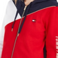 Tommy Hilfiger Sport Colorblocked Moletom com capuz e zíper feminino vermelho tamanho médio