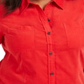 Camisa feminina de veludo cotelê de algodão plus size Charter Club vermelha tamanho 1X