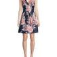 Vestido feminino Vince Camuto com textura jacquard, ajuste evasê, azul, tamanho 14