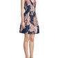 Vestido feminino Vince Camuto com textura jacquard, ajuste evasê, azul, tamanho 14