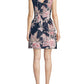 Vestido feminino Vince Camuto com textura jacquard, ajuste evasê, azul, tamanho 14