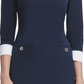 Vestido Tommy Hilfiger Feminino Manga Longa Gola Peter Pan Acima do Joelho Bainha para Usar no Trabalho Azul Tamanho 8