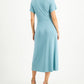Vestido-camisa feminino Alfani com amarração frontal e decote em V, azul, tamanho grande