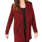 Cardigan feminino com estampa diagonal em jacquard da coleção JM, vermelho, tamanho XX-G