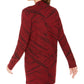 Cardigan feminino com estampa diagonal em jacquard da coleção JM, vermelho, tamanho XX-G
