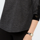 Blusa feminina Charter Club com manga amarrada, cinza, tamanho pequeno G