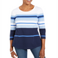 Blusa listrada feminina Karen Scott, branca, tamanho pequeno P