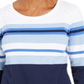 Blusa listrada feminina Karen Scott, branca, tamanho pequeno P