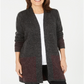 Karen Scott Cardigan Feminino Frente Aberta com Acabamento Contrastado Merlot Tamanho XS