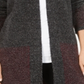 Karen Scott Cardigan Feminino Frente Aberta com Acabamento Contrastado Merlot Tamanho XS