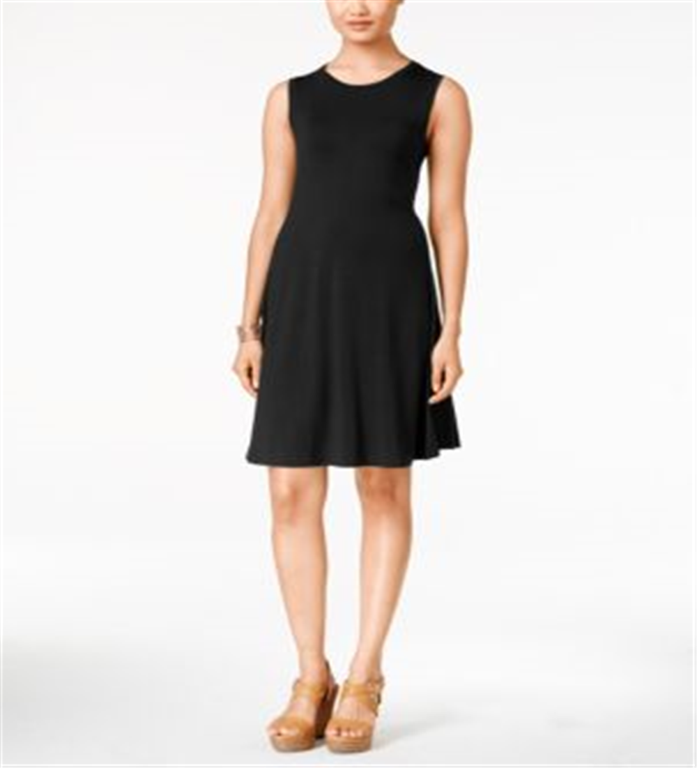 Vestido rodado sem mangas feminino Style &amp; Co, preto, tamanho pequeno