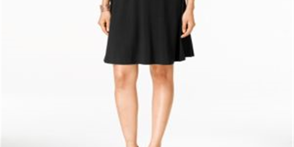 Vestido rodado sem mangas feminino Style &amp; Co, preto, tamanho pequeno