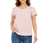 Camiseta feminina de algodão com gola redonda Style &amp; Co, rosa, tamanho extragrande