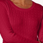 Karen Scott Suéter feminino de tricô com gola redonda, vermelho, tamanho XX-G