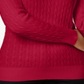 Karen Scott Suéter feminino de tricô com gola redonda, vermelho, tamanho XX-G