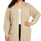 Cardigan Calvin Klein Plus Popcorn Feminino Marrom Tamanho 3X
