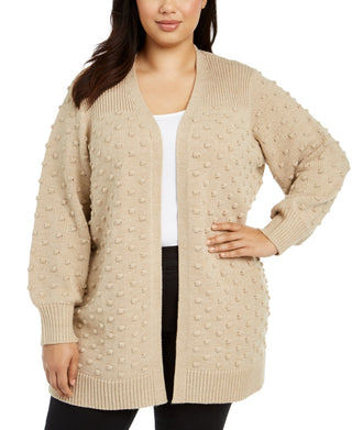 Cardigan Calvin Klein Plus Popcorn Feminino Marrom Tamanho 3X