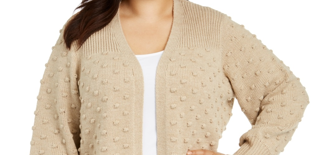 Cardigan Calvin Klein Plus Popcorn Feminino Marrom Tamanho 3X