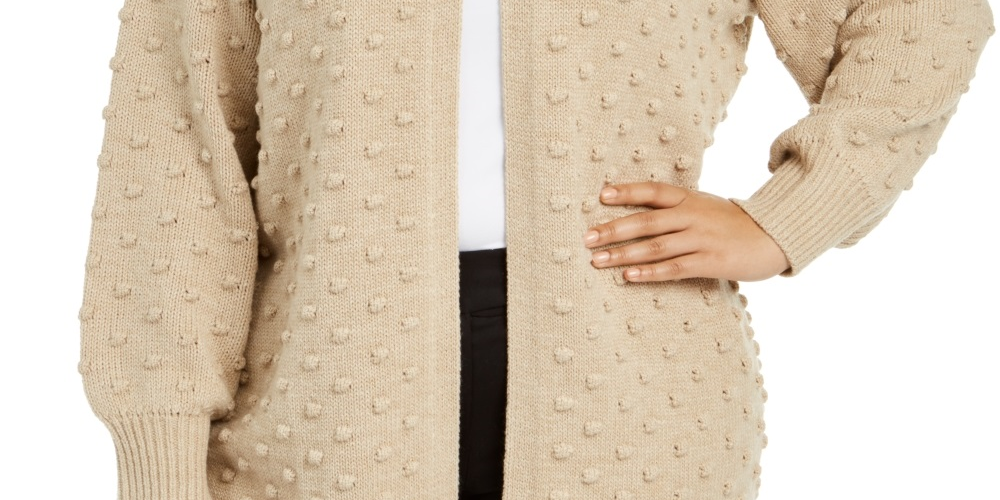 Cardigan Calvin Klein Plus Popcorn Feminino Marrom Tamanho 3X