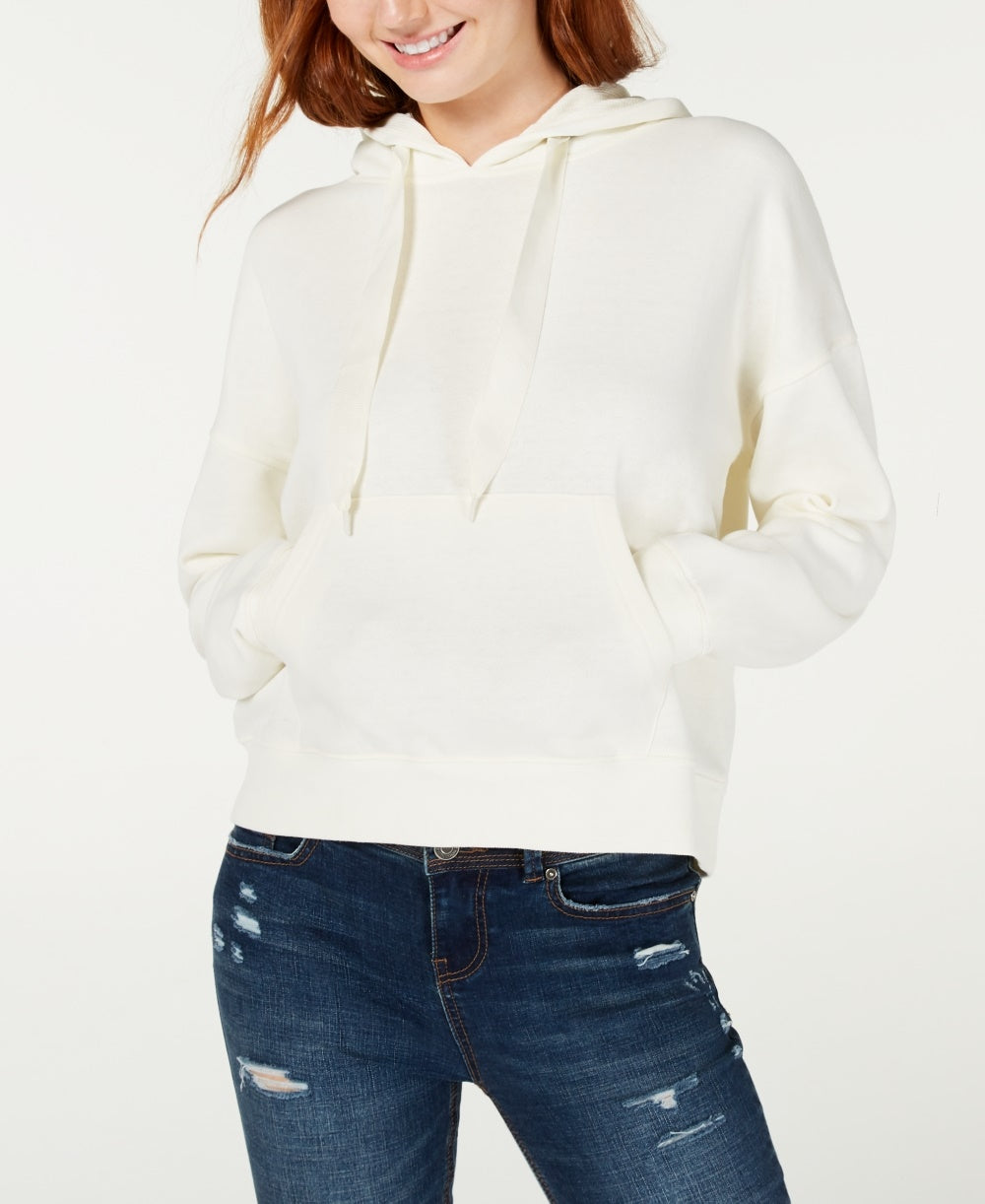 Moletom com capuz feminino Hippie Rose com cordão, branco, tamanho extragrande