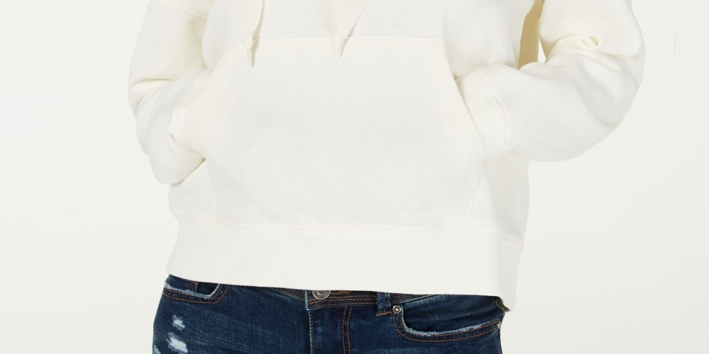 Moletom com capuz feminino Hippie Rose com cordão, branco, tamanho extragrande