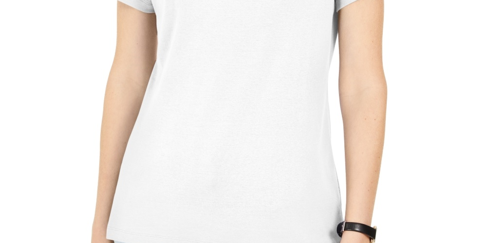 Karen Scott Top Feminino com Acabamento em Ilhós, Branco, Tamanho Médio