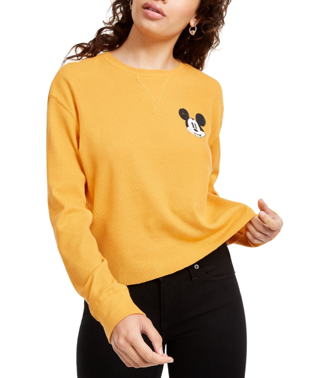 Camiseta térmica com estampa gráfica do Mickey Mouse da Disney Junior, tamanho X-S